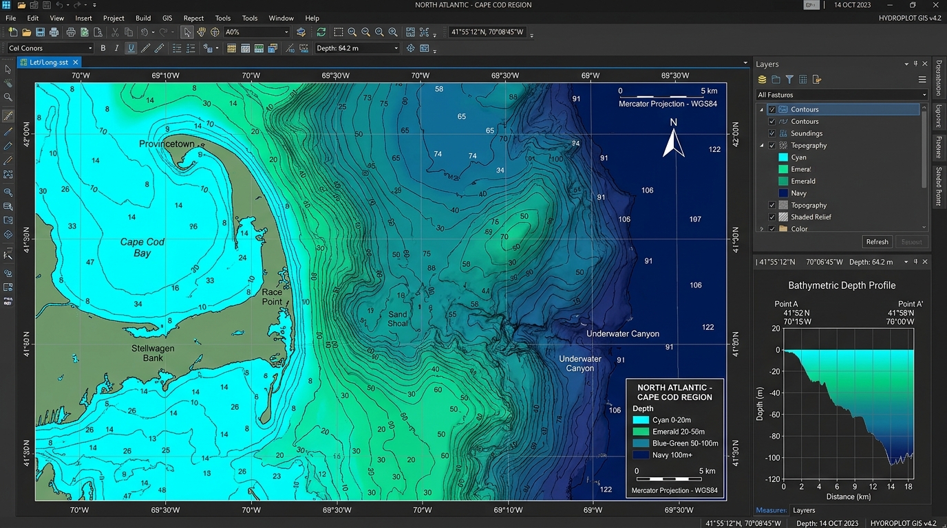 Bathymetric Contour Chart GIS